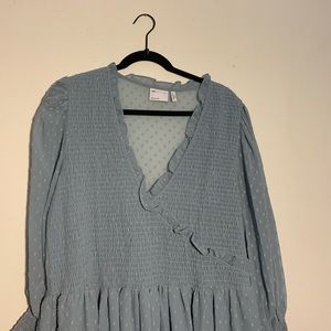 Blue polka dot dress